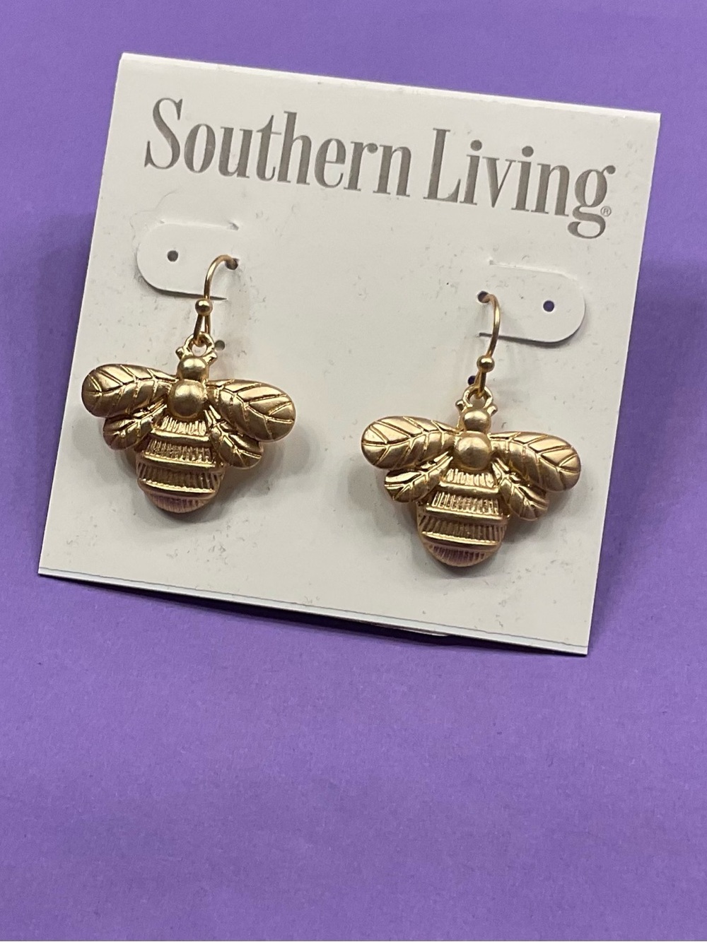 Southern Living Gold Bee Drop Earrings